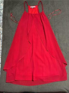 Purple Snow Red High-Low Overlay Skirt